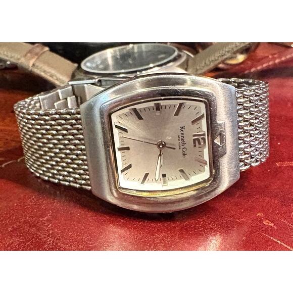 Women's Kenneth Cole New York Watch, Sliver Tone Mesh and Link Band, Black Face - Picture 2 of 4